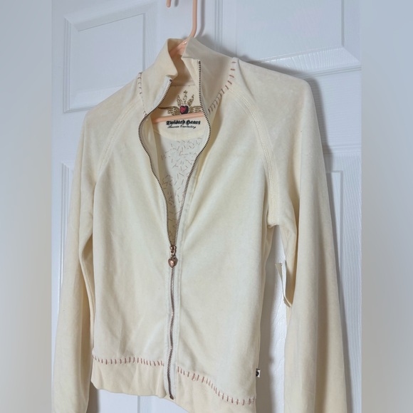 ✨NWT✨ Twisted Heart Embroidered Velour Sequin Zip Up Hoodie and Pants Tracksuit - Picture 6 of 9